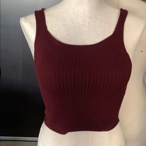Maroon crop top tank